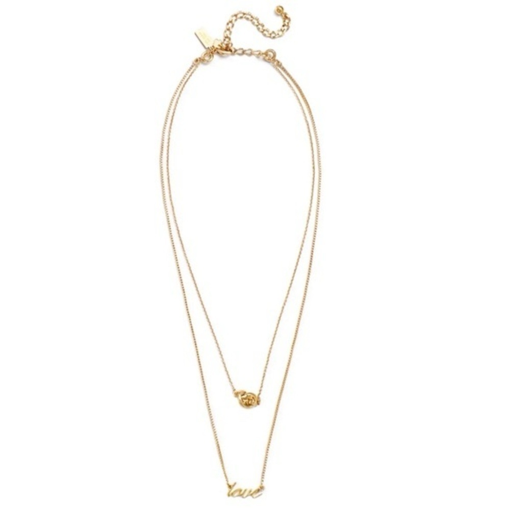 KATE SPADE • Gold Like A Charm Love Knot Double Layer Necklace - Picture 2 of 4